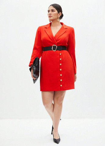 Червона ділова, святковий сукня сукня-жакет SHEIN однотонна