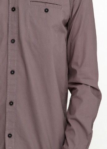 Серая кэжуал рубашка однотонная Tom Tailor с длинным рукавом