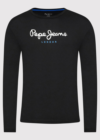 Черный демисезонный кэжуал лонгслив Pepe Jeans London с логотипом