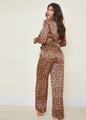 Коричневая домашний рубашка леопардовый PrettyLittleThing