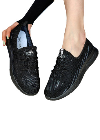 Чорні осінні кросівки жіночі літні з текстилю чорні 1392377016 Gipanis