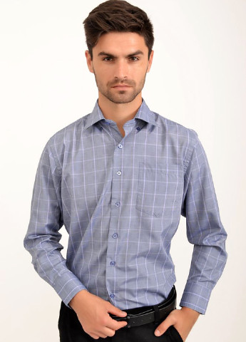 Серо-синяя кэжуал рубашка в клетку Ager с длинным рукавом