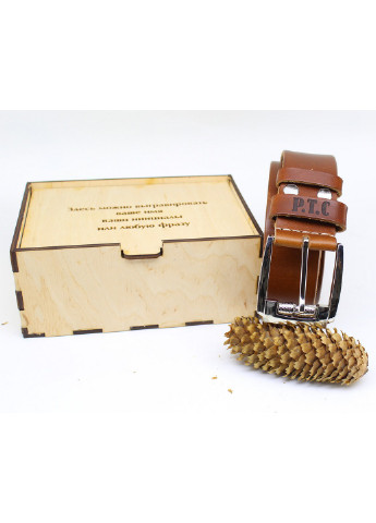 Ремень кожаный с гравировкой в деревянной коробке Универсальный Scappa (253135964)