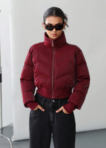 Темно-червона демісезонна куртка SHEIN