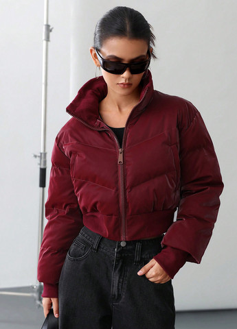Темно-червона демісезонна куртка SHEIN