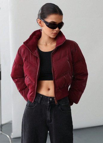 Темно-червона демісезонна куртка SHEIN