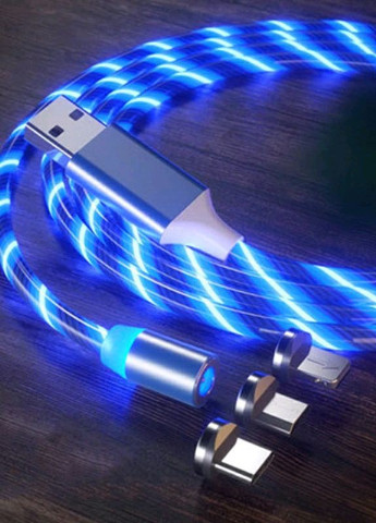 Універсальний магнітний кабель, що світиться 360° 3в1 для зарядки 1м No Brand (254973730)