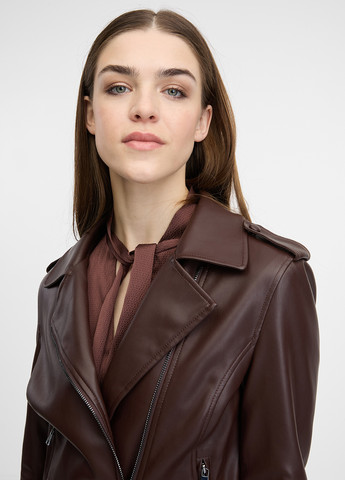 Темно-коричнева демісезонна куртка косуха Orsay