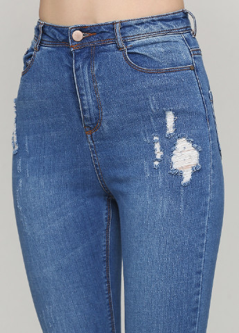 Синие демисезонные скинни джинсы Missguided