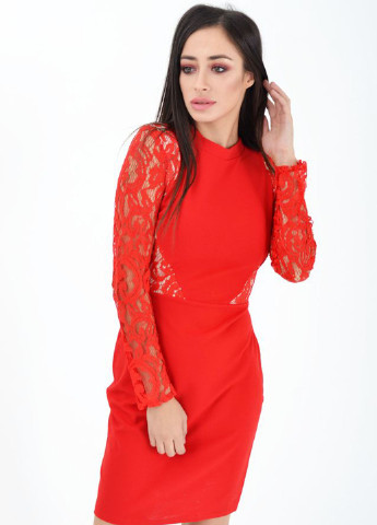 Красное кэжуал платье футляр Ager фактурное