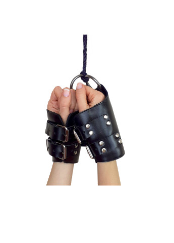Манжеты для подвеса за руки Kinky Hand Cuffs For Suspension из натуральной кожи, цвет черный Art of Sex (252268800)