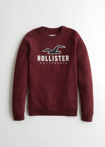 Світшот Hollister - крій бордовий кежуал - (111499041)