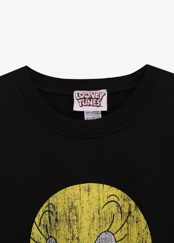 Черный свитшот Looney Tunes персонажи без декора (257242061)