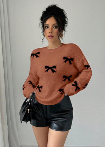 Розово-коричневый демисезонный джемпер джемпер SHEIN