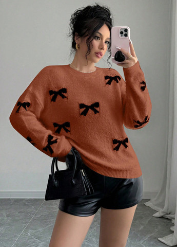 Розово-коричневый демисезонный джемпер джемпер SHEIN