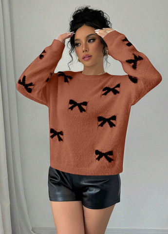 Розово-коричневый демисезонный джемпер джемпер SHEIN