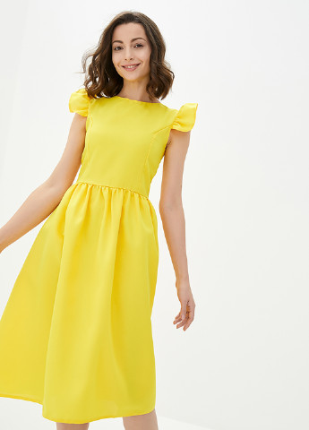 Желтое кэжуал платье а-силуэт Podium