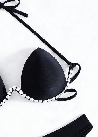 Чорний літній купальник (ліф, трусики) роздільний SHEIN