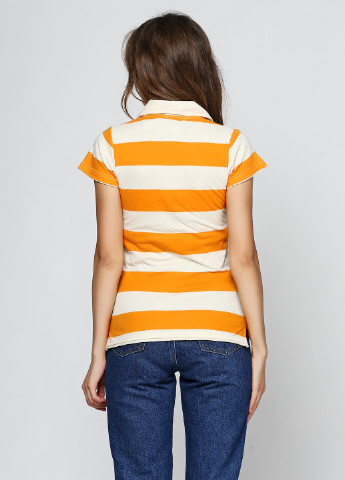 Оранжевая женская футболка-поло Circa в полоску