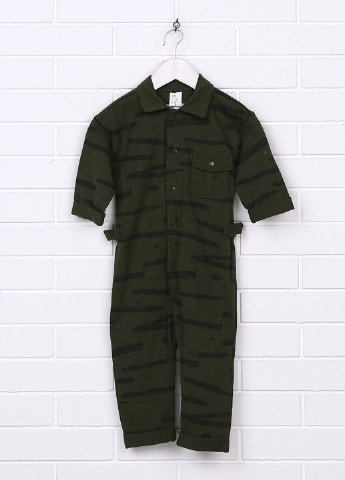 Комбинезон H&M комбинезон-брюки абстрактный оливково-зеленый кэжуал