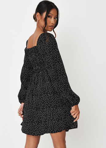 Чорна кежуал сукня кльош Missguided в горошок