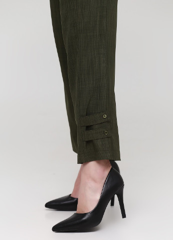 Темно-зеленые кэжуал демисезонные прямые, укороченные брюки MiNiMax