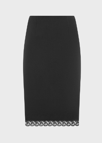 Черная кэжуал однотонная юбка Oodji карандаш