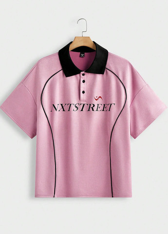 Цветная футболка-поло для мужчин SHEIN с надписью