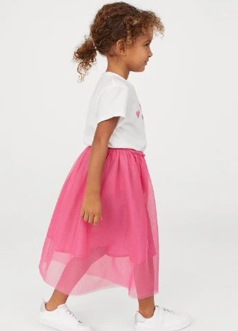 Розовая кэжуал однотонная юбка H&M