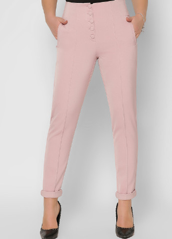 Светло-розовые кэжуал демисезонные зауженные брюки Carica