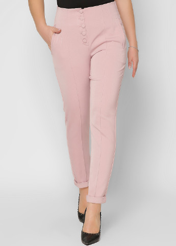 Светло-розовые кэжуал демисезонные зауженные брюки Carica