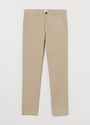 Бежевые кэжуал демисезонные чиносы, зауженные брюки H&M