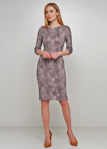 Коричневое кэжуал платье футляр Anastasimo с абстрактным узором