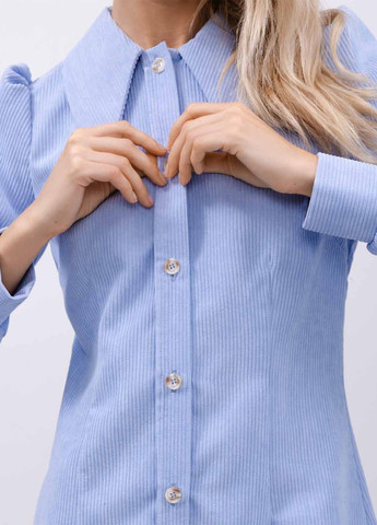 Блакитна кежуал сукня сукня-сорочка Fashion однотонна