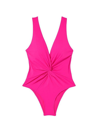 Розовый летний купальник слитный, пландж Victoria's Secret