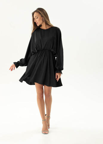 Черное кэжуал платье клеш Gepur однотонное