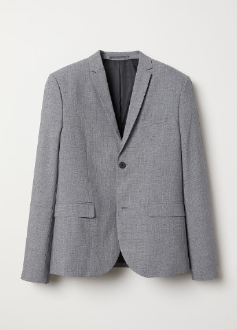 Пиджак H&M меланж серый деловой полиэстер