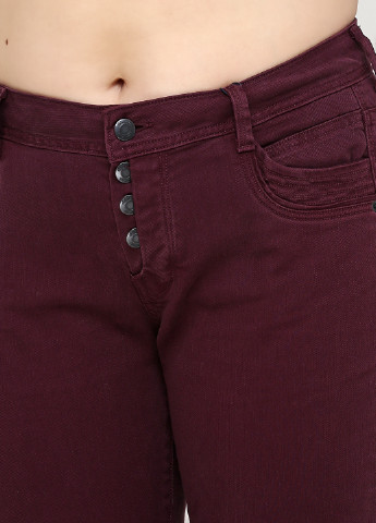 Джинси S.Oliver прямі однотонні бордові джинсові бавовна