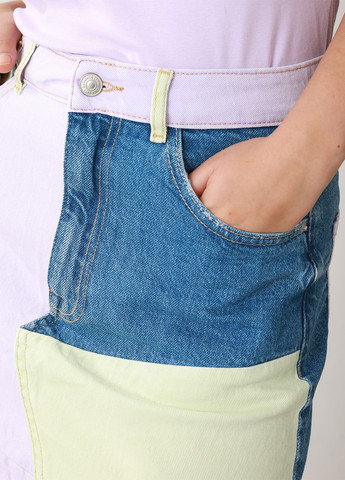 Разноцветная джинсовая колор блок юбка Pimkie