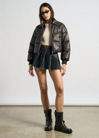 Темно-коричнева демісезонна куртка SHEIN