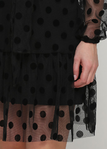 Черное кэжуал платье а-силуэт Imperial в горошек
