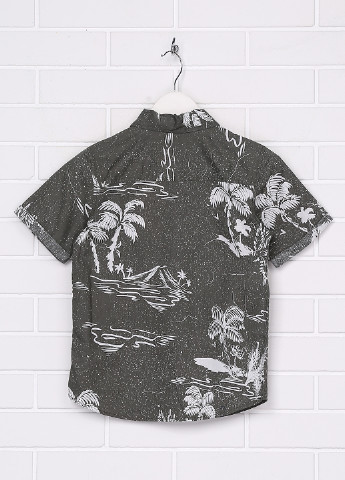 Оливковковая (хаки) кэжуал рубашка с рисунком Jack & Jones с коротким рукавом