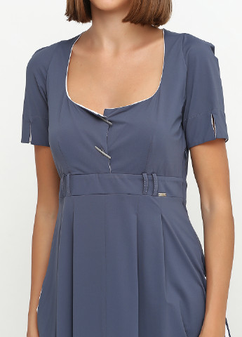 Серо-синее кэжуал платье Oblique однотонное
