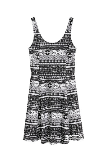 Черно-белое кэжуал платье платье-майка H&M с орнаментом