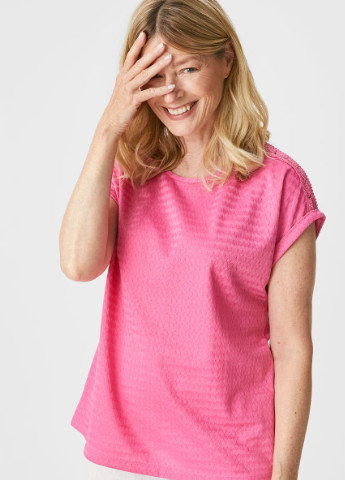 Темно-розовая летняя блуза C&A