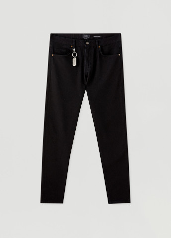 Черные демисезонные прямые джинсы Pull & Bear