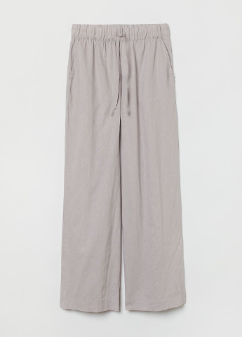 Светло-серые домашние демисезонные палаццо брюки H&M