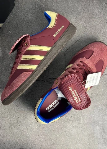 Кроссовки adidas SAMBA PONY TONAL WALES BONNER CORE BORDO бордовые демисезоны (305136532)