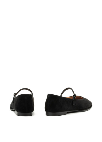 Женские балетки Le'BERDES | чёрные однотонные без декора натуральная замша (322088012)