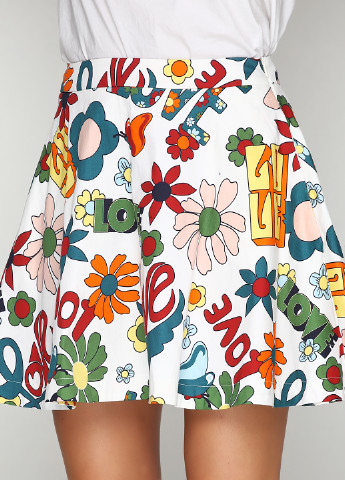 Молочная кэжуал цветочной расцветки юбка Moschino клешированная